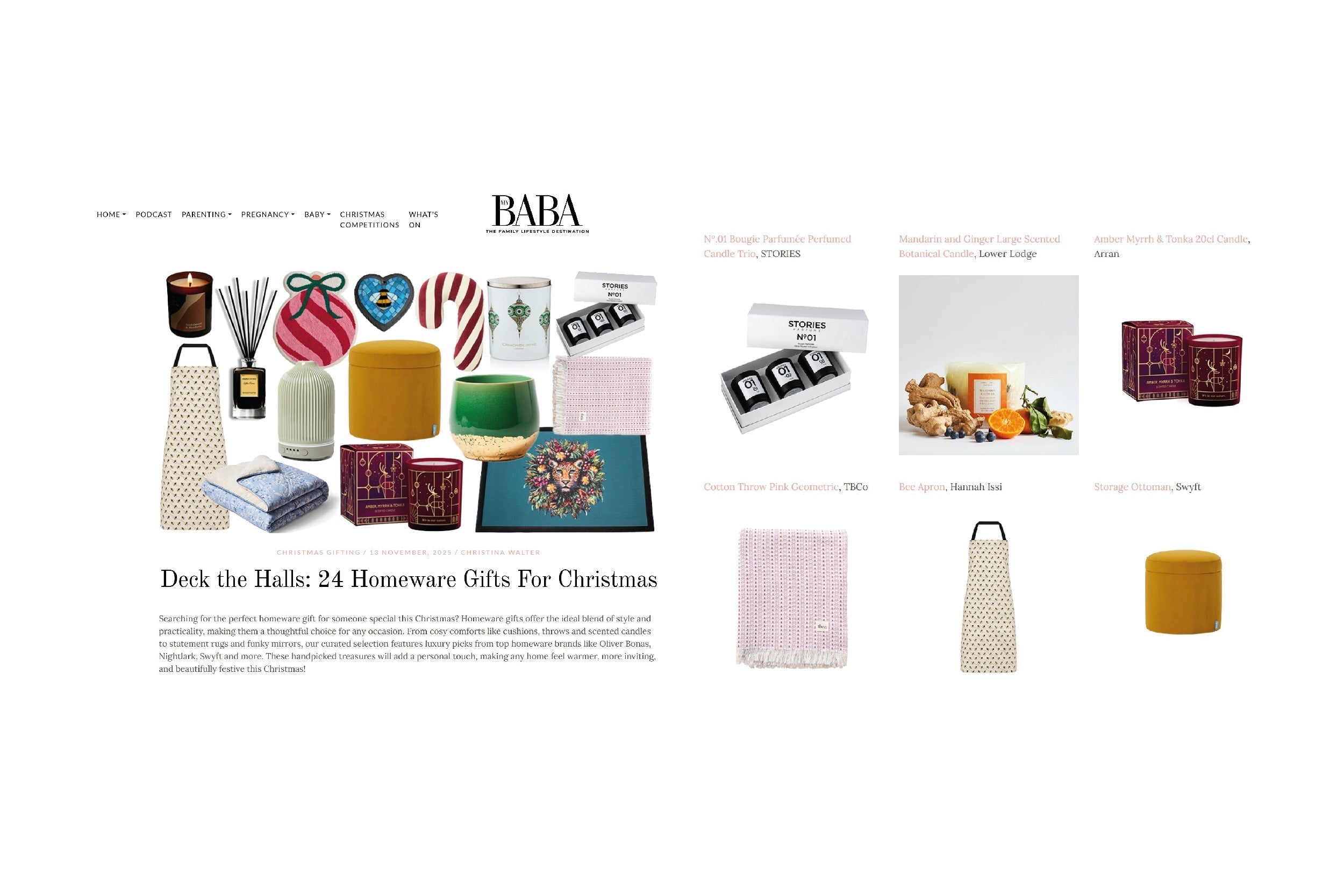 My Baba Online Feature - 24 Homeware Gifts for Christmas