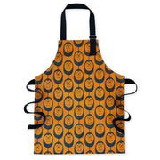 Organic cotton children’s terracotta hedgehog apron – handmade in the UK by Hannah Issi. Fun, sustainable kitchen accessory for kids. Ideal for messy play and cooking. Cut-out image on white background.